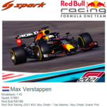 Modelauto 1:43 | Spark S7861 | Red Bull RB16B | Red Bull Racing 2021 #33 Abu Dhabi / Yas Marina / Abu Dhabi Grand Prix Modelauto 1:43 | Spark S7861 | Red Bull RB16B | Red Bull Racing 2021 #33 Abu Dhabi / Yas Marina / Abu Dhabi Grand Prix