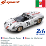 Modelauto 1:43 | Spark S7560 | Serenissima Spyder | Scuderia San Marco 1966 #24 France / Le Mans 24 Hours Modelauto 1:43 | Spark S7560 | Serenissima Spyder | Scuderia San Marco 1966 #24 France / Le Mans 24 Hours