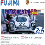 Bouwpakket 1:24 | Fujimi FU12614 | Porsche 917 K | Martini International Racing Team 1971 #22 France / Le Mans 24 Hours Bouwpakket 1:24 | Fujimi FU12614 | Porsche 917 K | Martini International Racing Team 1971 #22 France / Le Mans 24 Hours