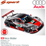 Modelauto 1:43 | Spark SG815 | Audi R8 LMS GT3 | Team Rosberg 2021 #51 Germany / Nürburgring Modelauto 1:43 | Spark SG815 | Audi R8 LMS GT3 | Team Rosberg 2021 #51 Germany / Nürburgring