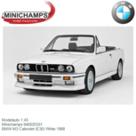 Modelauto 1:43 | Minichamps 940020331 | BMW M3 Cabriolet (E30) White 1988 Modelauto 1:43 | Minichamps 940020331 | BMW M3 Cabriolet (E30) White 1988