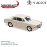 Modelauto 1:43 | Minichamps 940112920 | Peugeot 404 Coupe Wit 1962 Modelauto 1:43 | Minichamps 940112920 | Peugeot 404 Coupe Wit 1962
