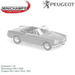Modelauto 1:43 | Minichamps 940112930 | Peugeot 404 Cabrio Zilver 1962 Modelauto 1:43 | Minichamps 940112930 | Peugeot 404 Cabrio Zilver 1962