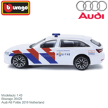 Modelauto 1:43 | Bburago 30429 | Audi A6 Politie 2019 Netherland Modelauto 1:43 | Bburago 30429 | Audi A6 Politie 2019 Netherland