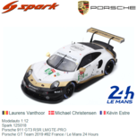 Modelauto 1:12 | Spark 12S018 | Porsche 911 GT3 RSR LMGTE-PRO | Porsche GT Team 2019 #92 France / Le Mans 24 Hours Modelauto 1:12 | Spark 12S018 | Porsche 911 GT3 RSR LMGTE-PRO | Porsche GT Team 2019 #92 France / Le Mans 24 Hours