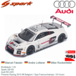 Modelauto 1:43 | Spark SB105 | Audi R8 LMS | Phoenix Racing 2015 #6 Belgium / Spa-Francorchamps / 24 Hours Modelauto 1:43 | Spark SB105 | Audi R8 LMS | Phoenix Racing 2015 #6 Belgium / Spa-Francorchamps / 24 Hours