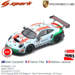 Modelauto 1:43 | Spark SB373 | Porsche 911 GT3 R | GPX Racing 2020 #12 Belgium / Spa-Francorchamps / 24 Hours Modelauto 1:43 | Spark SB373 | Porsche 911 GT3 R | GPX Racing 2020 #12 Belgium / Spa-Francorchamps / 24 Hours