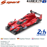 Modelauto 1:18 | Spark 18S557 | Oreca 07 Gibson LMP2 | Richard Mille Racing Team 2020 #50 France / Le Mans 24 Hours Modelauto 1:18 | Spark 18S557 | Oreca 07 Gibson LMP2 | Richard Mille Racing Team 2020 #50 France / Le Mans 24 Hours