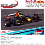 Modelauto 1:18 | Minichamps 110212333 | Red Bull RB16B | Red Bull Racing 2021 #33 Abu Dhabi / Yas Marina / Abu Dhabi Grand Prix Modelauto 1:18 | Minichamps 110212333 | Red Bull RB16B | Red Bull Racing 2021 #33 Abu Dhabi / Yas Marina / Abu Dhabi Grand Prix