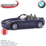 Modelauto 1:43 | Minichamps 400021031 | BMW Z4 Blauw metallic 2002 Modelauto 1:43 | Minichamps 400021031 | BMW Z4 Blauw metallic 2002