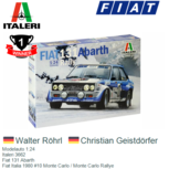 Modelauto 1:24 | Italeri 3662 | Fiat 131 Abarth | Fiat Italia 1980 #10 Monte Carlo / Monte Carlo Rallye Modelauto 1:24 | Italeri 3662 | Fiat 131 Abarth | Fiat Italia 1980 #10 Monte Carlo / Monte Carlo Rallye