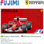 Modelauto 1:20 | Fujimi Mokei FU09209 | Ferrari F2003 GA | Scuderia Ferrari 2003 #5 Monte Carlo / Monaco Grand Pri Modelauto 1:20 | Fujimi Mokei FU09209 | Ferrari F2003 GA | Scuderia Ferrari 2003 #5 Monte Carlo / Monaco Grand Pri