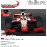 Modelauto 1:18 | Minichamps 510202820 | Dallara F2 | Prema Racing 2020 #20 Russia Modelauto 1:18 | Minichamps 510202820 | Dallara F2 | Prema Racing 2020 #20 Russia