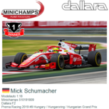 Modelauto 1:18 | Minichamps 510191809 | Dallara F2 | Prema Racing 2019 #9 Hungary / Hungaroring / Hungarian Grand Prix Modelauto 1:18 | Minichamps 510191809 | Dallara F2 | Prema Racing 2019 #9 Hungary / Hungaroring / Hungarian Grand Prix
