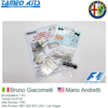 Bouwpakket 1:43 | Tameo SLK132 | Alfa Romeo 179C | Alfa Romeo 1981 #22 #23 USA / Las Vegas Bouwpakket 1:43 | Tameo SLK132 | Alfa Romeo 179C | Alfa Romeo 1981 #22 #23 USA / Las Vegas