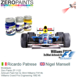 Modelauto | Zero Paints ZP-1122 | Airbrush Paint Set 3x 30ml Williams FW14b | Williams Grand Prix Engineering 1992 #5 Modelauto | Zero Paints ZP-1122 | Airbrush Paint Set 3x 30ml Williams FW14b | Williams Grand Prix Engineering 1992 #5
