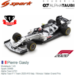 Modelauto 1:43 | Spark S6480 | Alpha Tauri AT01 | Alpha Tauri F1 Team 2020 #10 Italy / Monza / Italian Grand Prix Modelauto 1:43 | Spark S6480 | Alpha Tauri AT01 | Alpha Tauri F1 Team 2020 #10 Italy / Monza / Italian Grand Prix