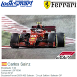 Modelauto 1:43 | Looksmart LSF1036 | Ferrari SF21 | Scuderia Ferrari 2021 #55 Bahrain / Circuit Sakhir / Bahrain GP Modelauto 1:43 | Looksmart LSF1036 | Ferrari SF21 | Scuderia Ferrari 2021 #55 Bahrain / Circuit Sakhir / Bahrain GP