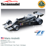 Modelauto 1:18 | Tecnomodel TM18-175D | Lotus 77 | Lotus 1976 #6 Brazil / Sao Paulo / Interlagos Modelauto 1:18 | Tecnomodel TM18-175D | Lotus 77 | Lotus 1976 #6 Brazil / Sao Paulo / Interlagos