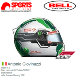 Helm 1:2 | Mini Helmet GIOVINAZZI2021 | Bell Helmet | Alfa Romeo Racing 2021 Helm 1:2 | Mini Helmet GIOVINAZZI2021 | Bell Helmet | Alfa Romeo Racing 2021