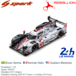 Modelauto 1:18 | Spark 18S547 | Rebellion R13 Gibson | Rebellion Racing 2020 #1 France / Le Mans 24 Hours Modelauto 1:18 | Spark 18S547 | Rebellion R13 Gibson | Rebellion Racing 2020 #1 France / Le Mans 24 Hours