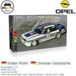 Bouwpakket 1:24 | Belkits BEL020 | Opel Ascona 400 | Rothmans Opel Rally Team 1982 #2 Monaco / Monte Carlo / Rally Bouwpakket 1:24 | Belkits BEL020 | Opel Ascona 400 | Rothmans Opel Rally Team 1982 #2 Monaco / Monte Carlo / Rally