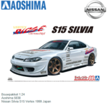 Bouwpakket 1:24 | Aoshima 5838 | Nissan Silvia S15 Vertex 1999 Japan Bouwpakket 1:24 | Aoshima 5838 | Nissan Silvia S15 Vertex 1999 Japan