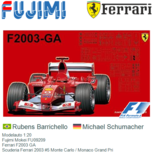Modelauto 1:20 | Fujimi Mokei FU09209 | Ferrari F2003 GA | Scuderia Ferrari 2003 #5 Monte Carlo / Monaco Grand Pri Modelauto 1:20 | Fujimi Mokei FU09209 | Ferrari F2003 GA | Scuderia Ferrari 2003 #5 Monte Carlo / Monaco Grand Pri
