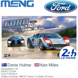Bouwpakket 1:24 | MENG CS-004 | Ford GT40 Mk.II | Shelby American 1966 #1 France / Le Mans 24 Hours Bouwpakket 1:24 | MENG CS-004 | Ford GT40 Mk.II | Shelby American 1966 #1 France / Le Mans 24 Hours