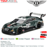 Modelauto 1:43 | TSM TSM430489 | Bentley Continental GT4 | Bentley Team M-Sport 2019 #107 Belgium / Spa-Francorchamps / 24 Hours Modelauto 1:43 | TSM TSM430489 | Bentley Continental GT4 | Bentley Team M-Sport 2019 #107 Belgium / Spa-Francorchamps / 24 Hours