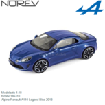 Modelauto 1:18 | Norev 185310 | Alpine Renault A110 Legend Blue 2018 Modelauto 1:18 | Norev 185310 | Alpine Renault A110 Legend Blue 2018