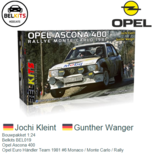 Bouwpakket 1:24 | Belkits BEL019 | Opel Ascona 400 | Opel Euro Händler Team 1981 #6 Monaco / Monte Carlo / Rally Bouwpakket 1:24 | Belkits BEL019 | Opel Ascona 400 | Opel Euro Händler Team 1981 #6 Monaco / Monte Carlo / Rally