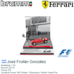 Modelauto 1:43 | Brumm S2114 | Ferrari 375 | Scuderia Ferrari 1951 Britain / Silverstone / British Grand Prix Modelauto 1:43 | Brumm S2114 | Ferrari 375 | Scuderia Ferrari 1951 Britain / Silverstone / British Grand Prix