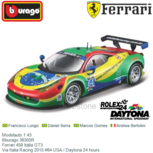 Modelauto 1:43 | Bburago 36305R | Ferrari 458 Italia GT3 | Via Italia Racing 2015 #64 USA / Daytona 24 hours Modelauto 1:43 | Bburago 36305R | Ferrari 458 Italia GT3 | Via Italia Racing 2015 #64 USA / Daytona 24 hours