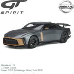 Modelauto 1:18 | GT Spirit GT300 | Nissan GT-R 50 Italdesign Silver / Gold 2018 Modelauto 1:18 | GT Spirit GT300 | Nissan GT-R 50 Italdesign Silver / Gold 2018