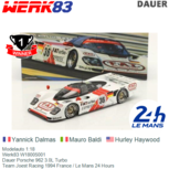 Modelauto 1:18 | Werk83 W18005001 | Dauer Porsche 962 3.0L Turbo | Team Joest Racing 1994 France / Le Mans 24 Hours Modelauto 1:18 | Werk83 W18005001 | Dauer Porsche 962 3.0L Turbo | Team Joest Racing 1994 France / Le Mans 24 Hours