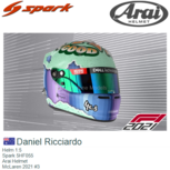 Helm 1:5 | Spark 5HF055 | Arai Helmet | McLaren 2021 #3 Helm 1:5 | Spark 5HF055 | Arai Helmet | McLaren 2021 #3