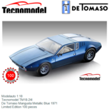 Modelauto 1:18 | Tecnomodel TM18-24I | De Tomaso Mangusta Metallic Blue 1971 Modelauto 1:18 | Tecnomodel TM18-24I | De Tomaso Mangusta Metallic Blue 1971
