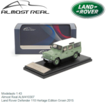 Modelauto 1:43 | Almost Real ALM410307 | Land Rover Defender 110 Hertage Edition Groen 2015 Modelauto 1:43 | Almost Real ALM410307 | Land Rover Defender 110 Hertage Edition Groen 2015