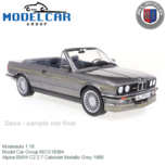 Modelauto 1:18 | Model Car Group MCG18384 | Alpina BMW C2 2.7 Cabriolet Metallic Grey 1986 Modelauto 1:18 | Model Car Group MCG18384 | Alpina BMW C2 2.7 Cabriolet Metallic Grey 1986