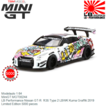 Modelauto 1:64 | MiniGT MGT00244 | LB Performance Nissan GT-R R35 Type 2 LBWK Kuma Graffiti 2019 Modelauto 1:64 | MiniGT MGT00244 | LB Performance Nissan GT-R R35 Type 2 LBWK Kuma Graffiti 2019