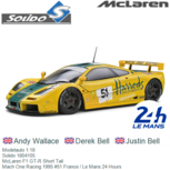 Modelauto 1:18 | Solido 1804105 | McLaren F1 GT-R Short Tail | Mach One Racing 1995 #51 France / Le Mans 24 Hours Modelauto 1:18 | Solido 1804105 | McLaren F1 GT-R Short Tail | Mach One Racing 1995 #51 France / Le Mans 24 Hours