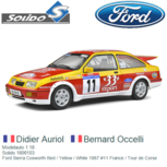 Modelauto 1:18 | Solido 1806103 | Ford Sierra Cosworth Red / Yellow / White 1987 #11 France / Tour de Corse Modelauto 1:18 | Solido 1806103 | Ford Sierra Cosworth Red / Yellow / White 1987 #11 France / Tour de Corse
