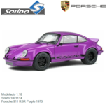 Modelauto 1:18 | Solido 1801114 | Porsche 911 RSR Purple 1973 Modelauto 1:18 | Solido 1801114 | Porsche 911 RSR Purple 1973