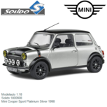 Modelauto 1:18 | Solido 1800608 | Mini Cooper Sport Platinium Silver 1998 Modelauto 1:18 | Solido 1800608 | Mini Cooper Sport Platinium Silver 1998