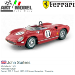 Modelauto 1:43 | Artmodel Art251 | Ferrari 250 P Rood 1963 #11 Noord Amerika / Riverside Modelauto 1:43 | Artmodel Art251 | Ferrari 250 P Rood 1963 #11 Noord Amerika / Riverside