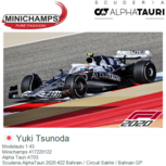 Modelauto 1:43 | Minichamps 417220122 | Alpha Tauri AT03 | Scuderia AlphaTauri 2020 #22 Bahrain / Circuit Sakhir / Bahrain GP Modelauto 1:43 | Minichamps 417220122 | Alpha Tauri AT03 | Scuderia AlphaTauri 2020 #22 Bahrain / Circuit Sakhir / Bahrain GP