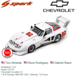 Modelauto 1:43 | Spark US178 | Chevrolet Corvette C3 | T & R Racing 1980 #02 USA / Sebring / 12 Hours Modelauto 1:43 | Spark US178 | Chevrolet Corvette C3 | T & R Racing 1980 #02 USA / Sebring / 12 Hours