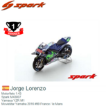 Motorfiets 1:43 | Spark M43007 | Yamaya YZR M1 | Moviestar Yamaha 2016 #99 France / le Mans Motorfiets 1:43 | Spark M43007 | Yamaya YZR M1 | Moviestar Yamaha 2016 #99 France / le Mans