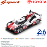 Modelauto 1:87 | Spark 87LM18 | Toyota TS050 Hybrid | Toyota Gazoo Racing 2018 #8 France / Le Mans 24 Hours Modelauto 1:87 | Spark 87LM18 | Toyota TS050 Hybrid | Toyota Gazoo Racing 2018 #8 France / Le Mans 24 Hours